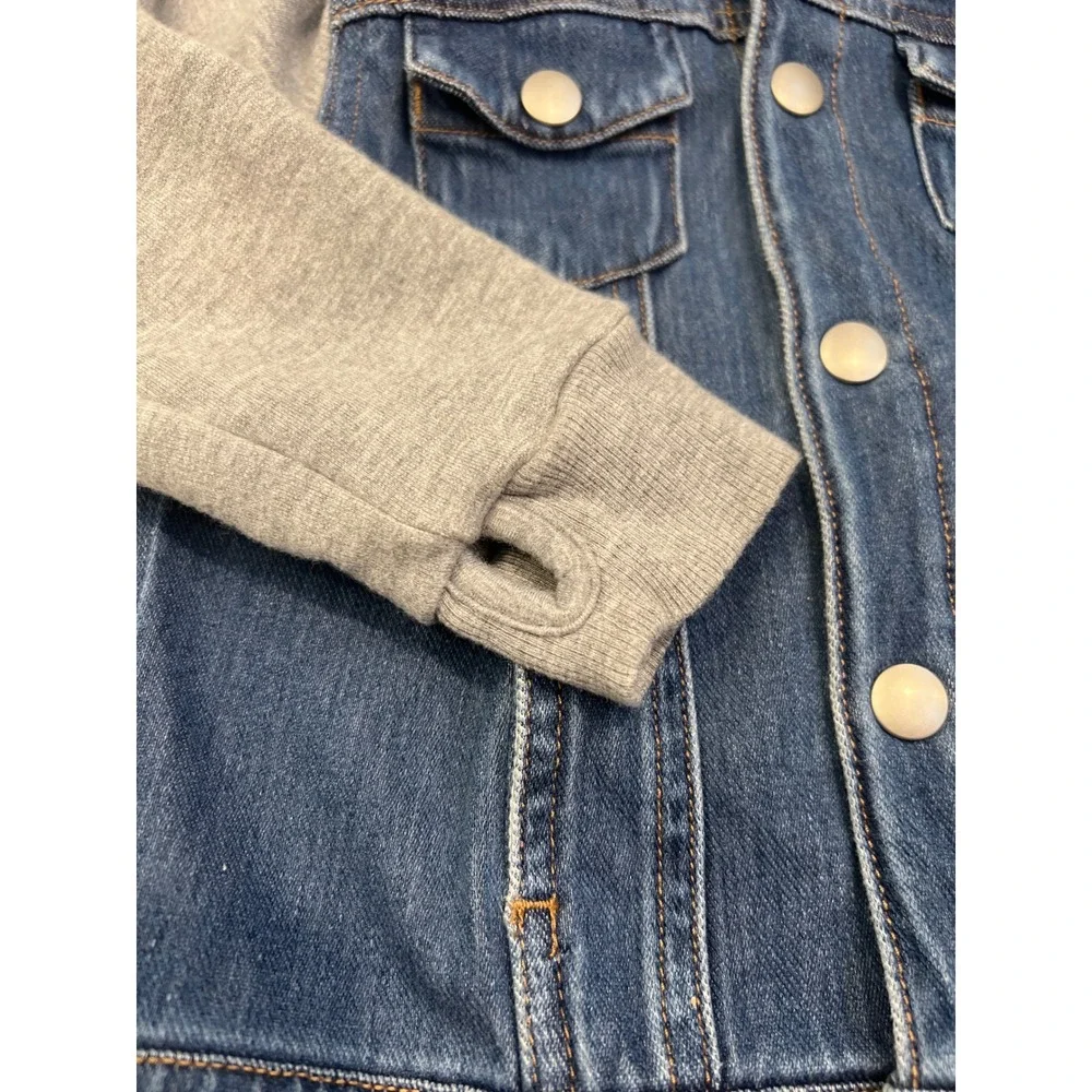 Little Sleepies Denim Jacket 4T Hooded Gray Bamboo Sleeves Fall Layering